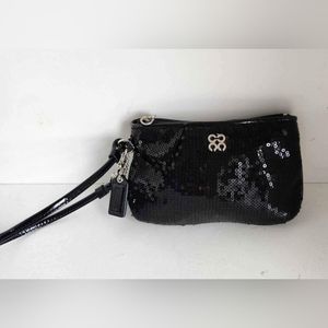Like New!Coach Black Patent Leather Sequin Wristlet